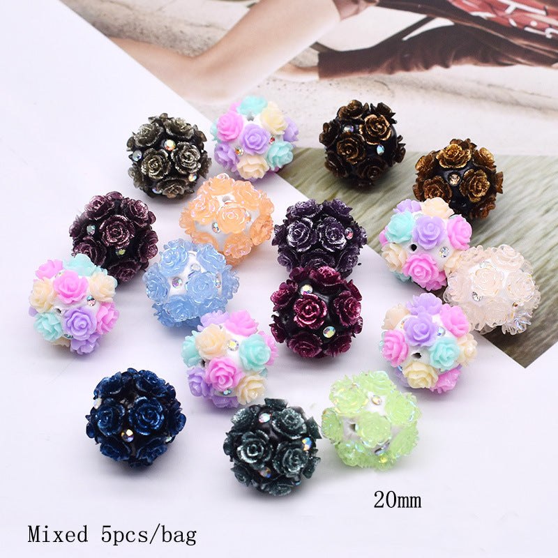 Wholesale 5pcs Clay Heavy Industry Fishtail Zircon Bear Strawberry Beads